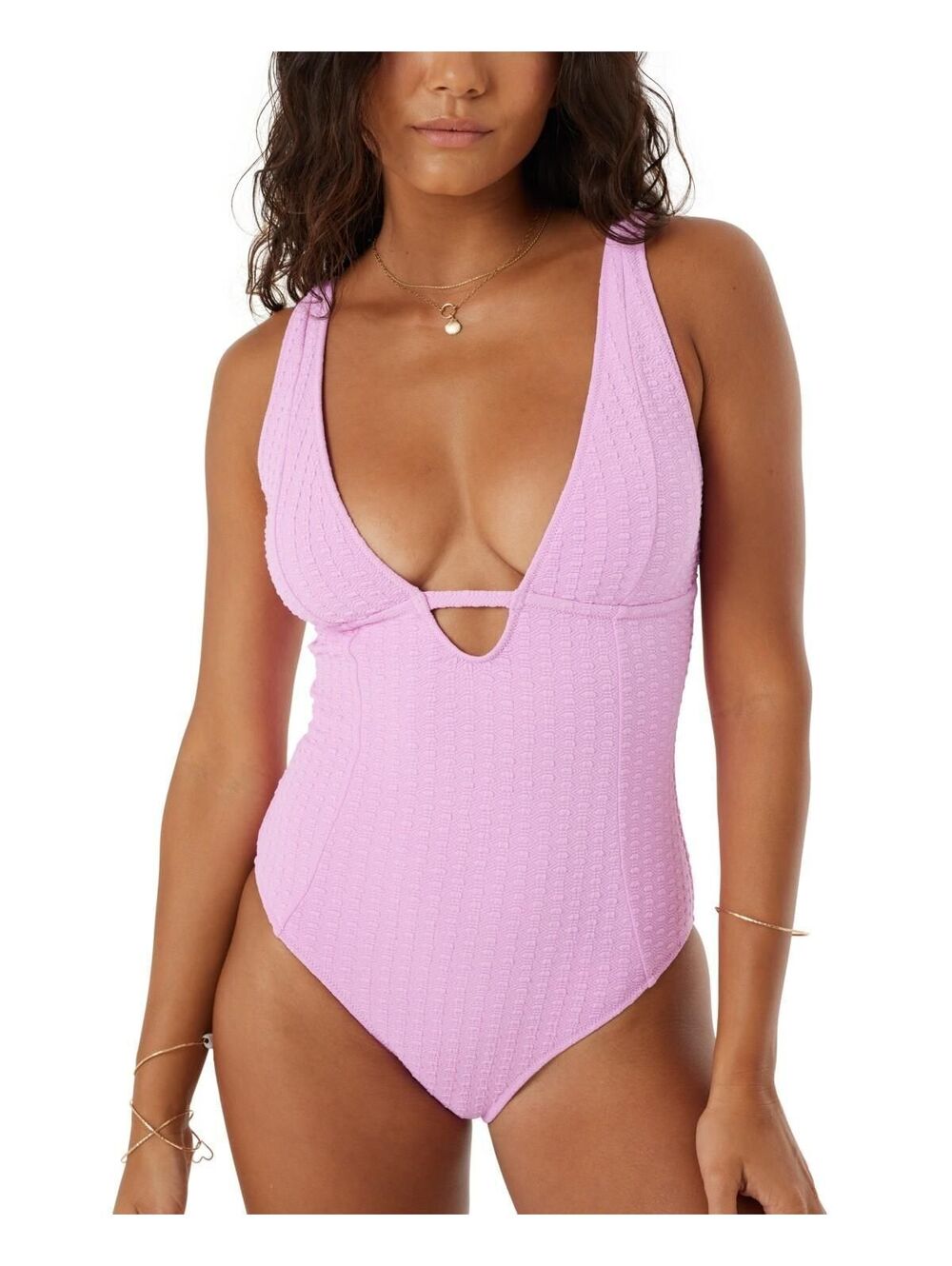 Roxy Juniors' Haleiwa Plunge-Neckline One-Piece Swimsuit - Purple (0022)